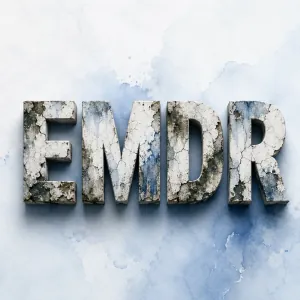 Cracked EMDR lettering illustrating problems with EMDR treatment