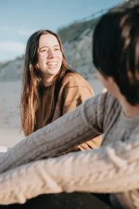 Couple together on a beach