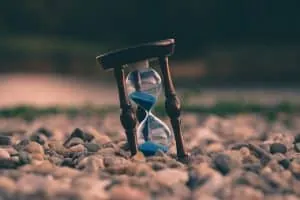 Hourglass representing time boundaries