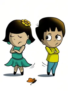 Couple ignoring each other