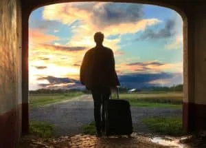 Person leaving, illustrating the end of an unhealthy relationship