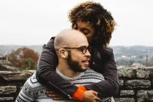 Couple showing affection