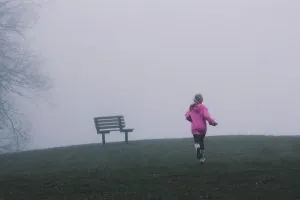 Person running away, illustrating leaving a harmful situation