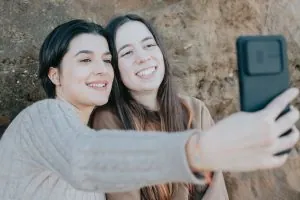 Woman taking a selfie