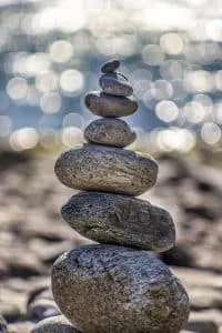 Balanced stack of stones, illustrating emotional balance